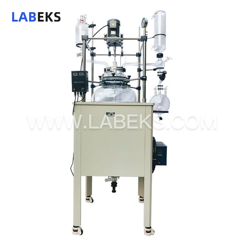 200l-single-layer-glass-reactor-with-vacuum-reflux-for-chemical-synthesis-1